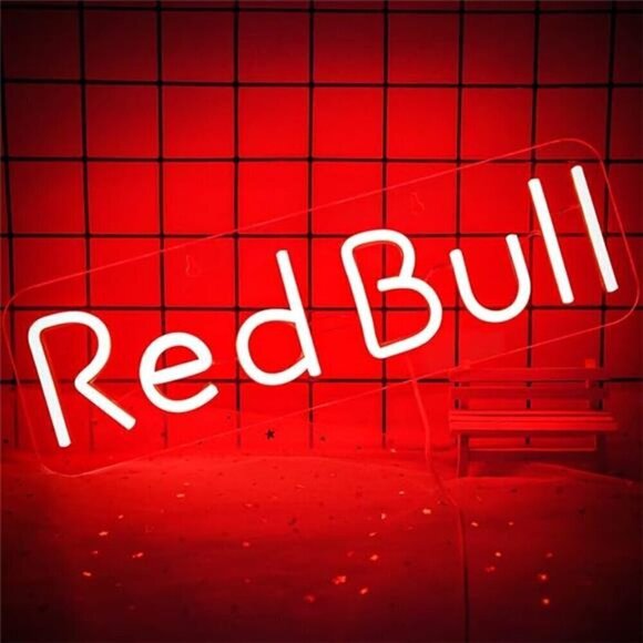 Red Bull Energy Drink Neon Sign for Wall Decor Acrylic LED Neon Light Home Bar - Picture 7 of 7